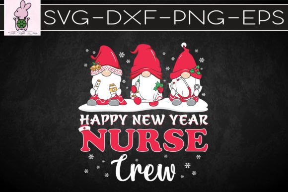 Festive Nurse Celebrating New Year Graphics and Crafts