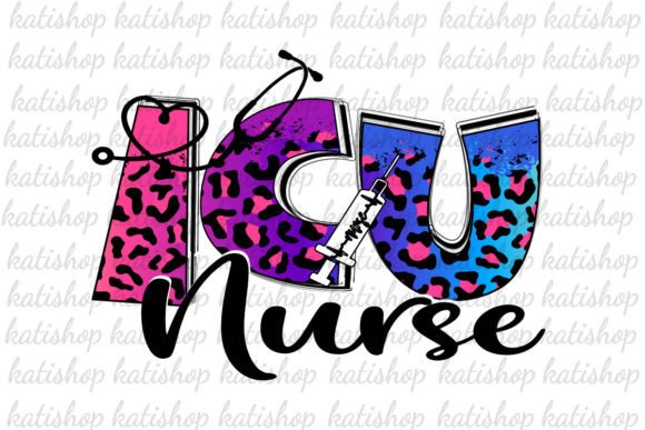 ICU Nurse Leopard Career Png Sublimation