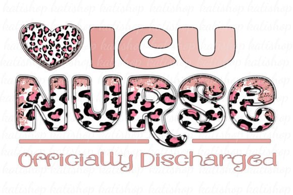 ICU Nurse Retirement Pink Sublimation Graphics and Crafts