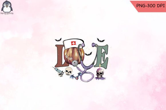 Love Nurse Halloween Sublimation Graphics