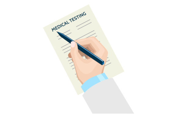 Medical Testing Document. Doctor Writing Graphics and Crafts