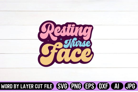 Resting Nurse Face Retro Design: Graphics and Crafts for Local Business