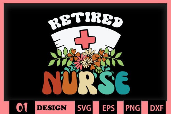 Retired Nurse Floral Nurse Hat - Graphics and Crafts