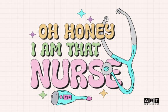 Retro Nurse Sublimation PNG for Crafts and Graphics